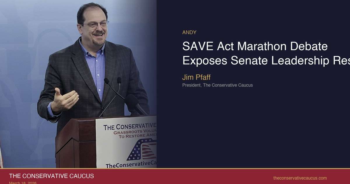 Jim Pfaff on Voice of Reason: SAVE Act Stalls as Thune Blocks Voter ID | Mar 18, 2026