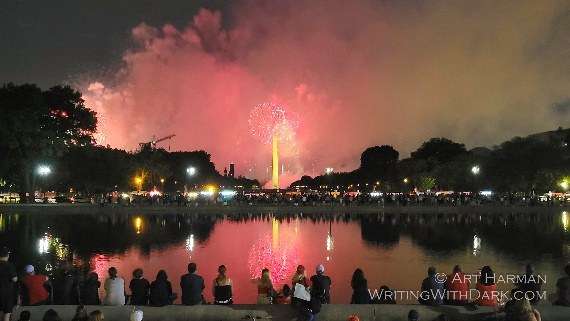 July 4 fireworks over the Washington Monument and Reflecting Pool