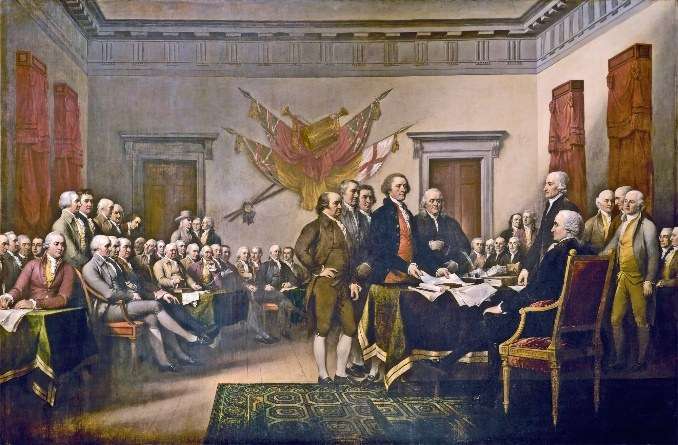 John Trumbull's painting of the signing of the Declaration of Independence