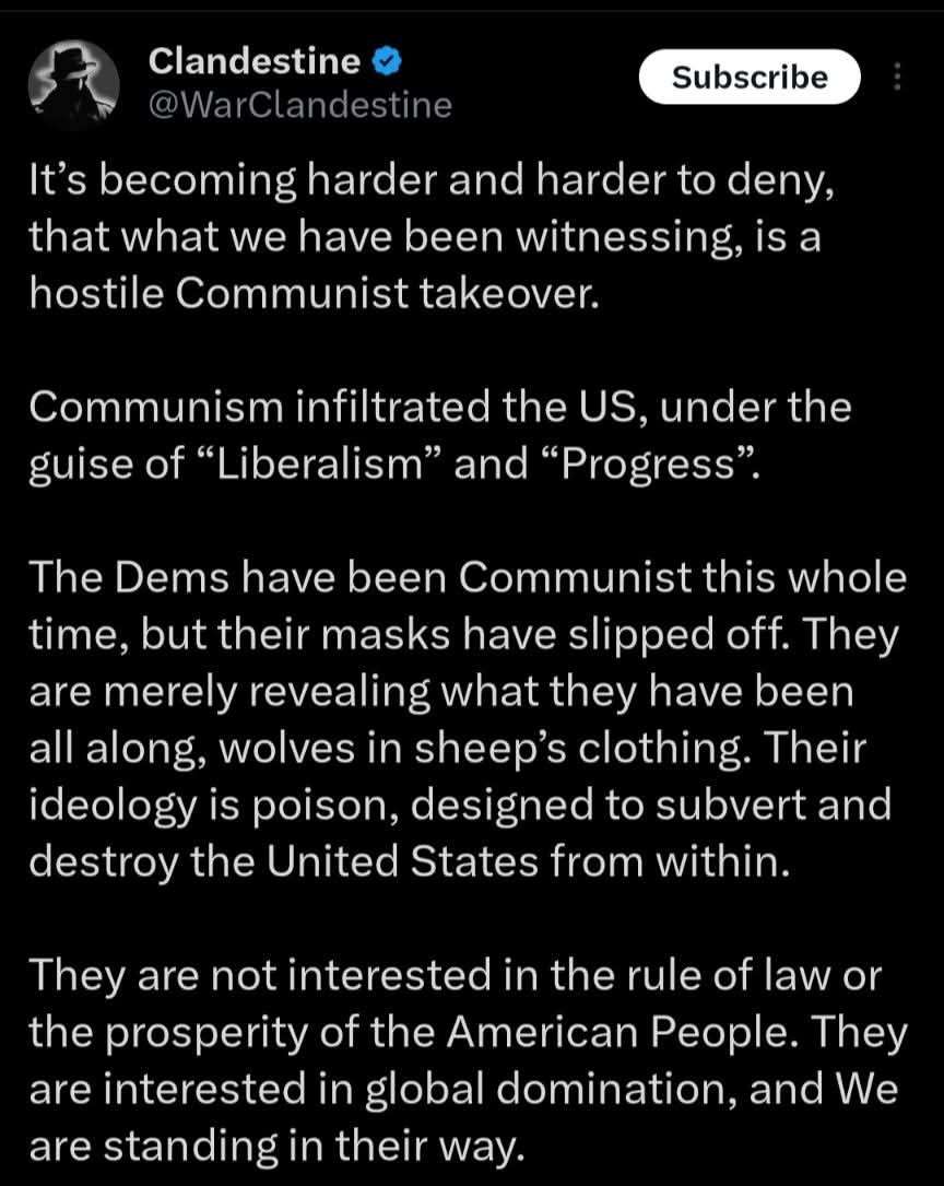 Clandestine tweet about the Communist takeover