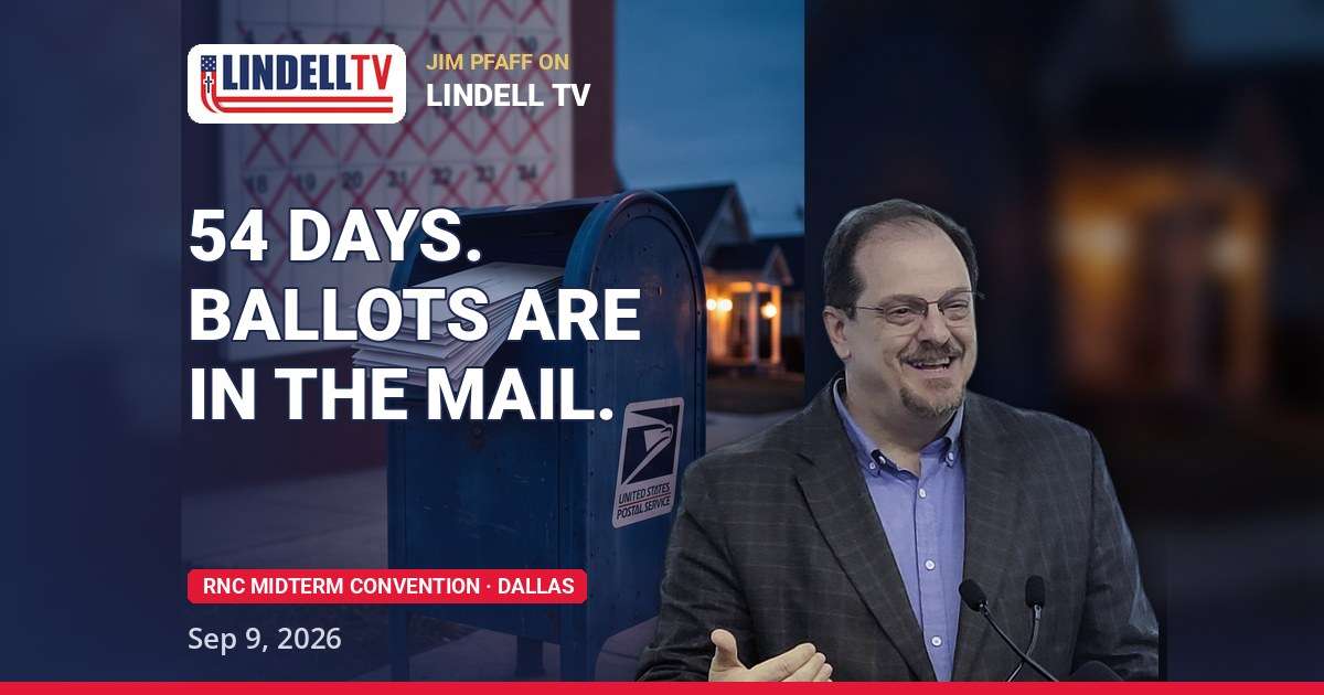 54 days to the midterms - Jim Pfaff on Lindell TV with Vanessa Broussard at the RNC Midterm Convention in Dallas, September 9 2026