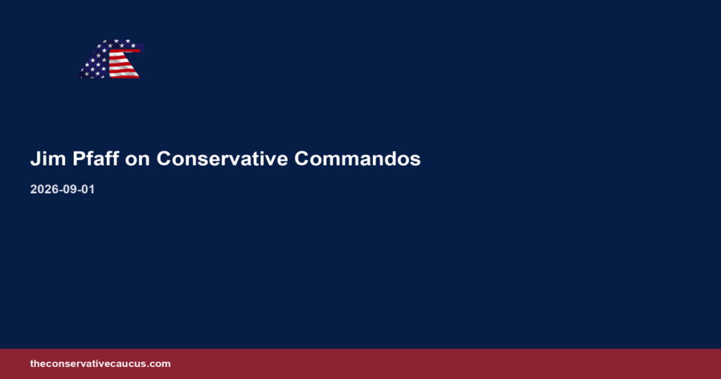 Forever wars Iran and midterm Caucus fight - Jim Pfaff on Conservative Commandos September 1 2026