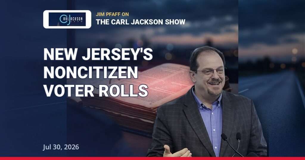 Noncitizen Voter Registration in New Jersey: Jim Pfaff on The Carl Jackson Show | Jul 30, 2026 — thumbnail
