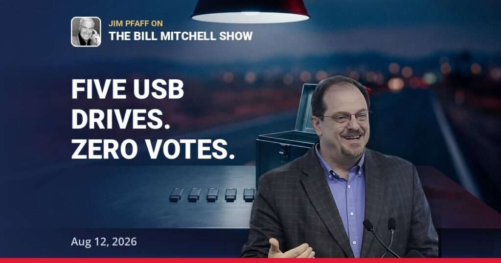 Five USB Drives With No Votes on Them: Jim Pfaff on The Bill Mitchell Show | Aug 12, 2026 — thumbnail