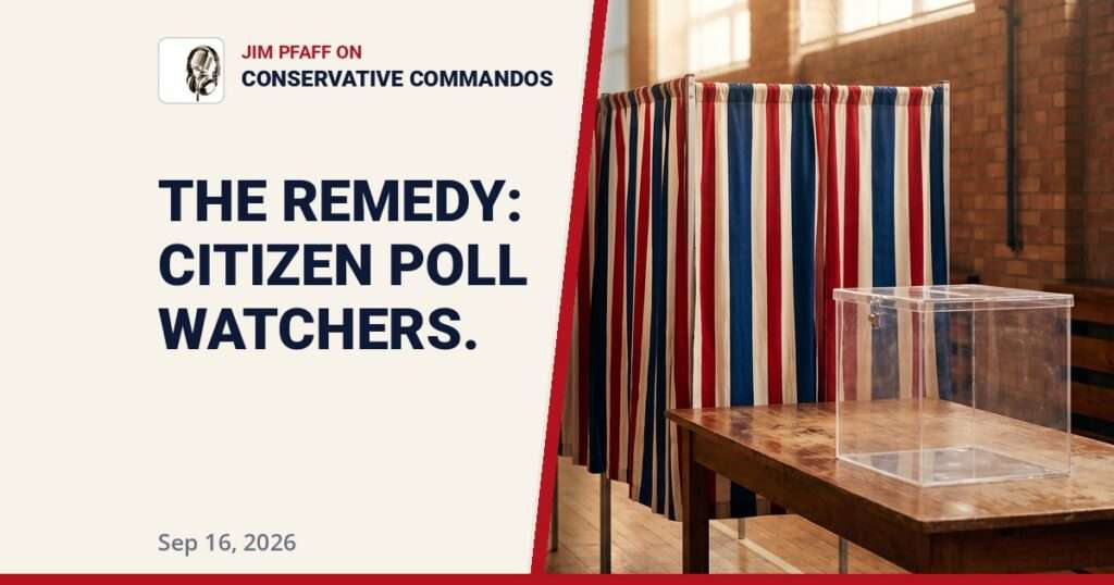 Citizen Poll Watchers and the Mail-In Ballot Ruling: Jim Pfaff on Conservative Commandos Radio Show | Sep 16, 2026