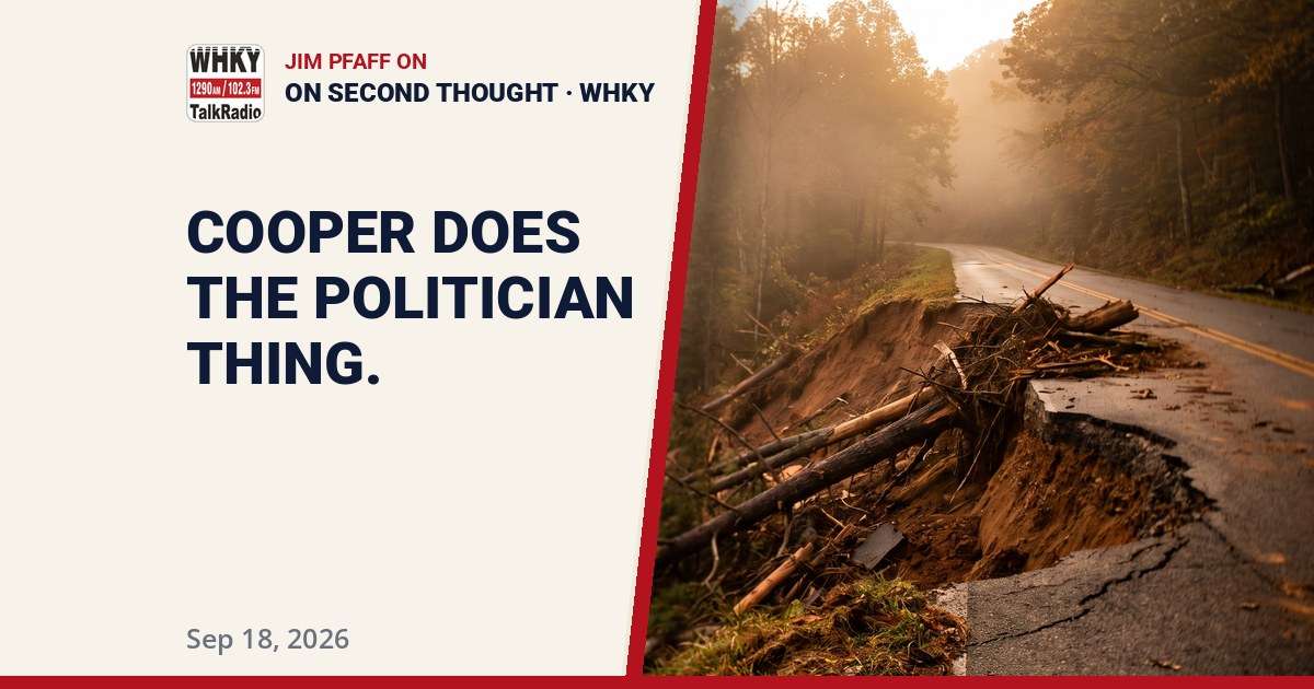 The Roy Cooper Helene Record and the North Carolina Senate Race: Jim Pfaff on On Second Thought | Sep 18, 2026